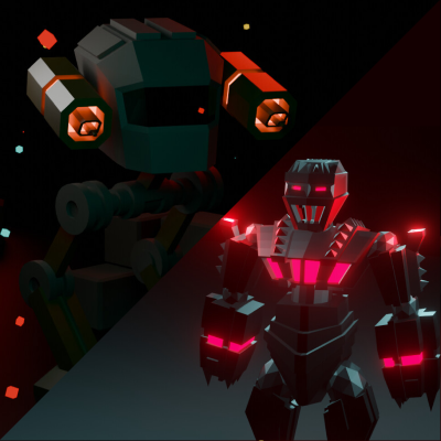 Low Poly Cubic Mechs